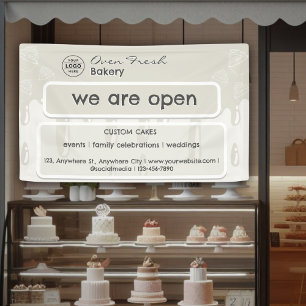 Banderoles Cupcake Boulangerie Logo Nous Sommes Open Grey