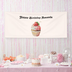 Banderoles Cupcake fraise dessert dessert Anniversaire