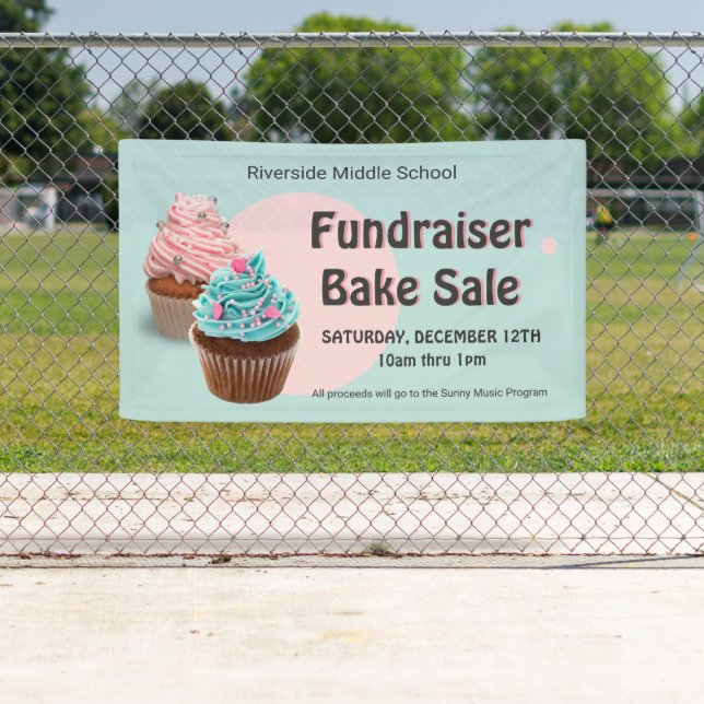 Banderoles Cupcake Pastry School Church Collecte de fonds Ven (En situation)
