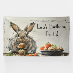 Banderoles Cupcake personnalisé pour anniversaire avec Lapin 