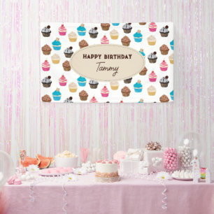 Banderoles Cupcakes Couleur Motif fête d'anniversaire