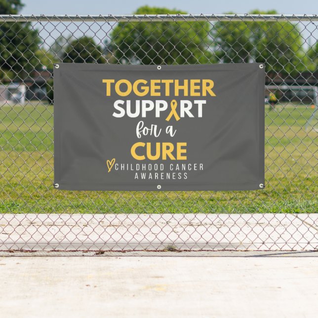 Banderoles cure de soutien du cancer de l'enfance Banner Outd (En situation)