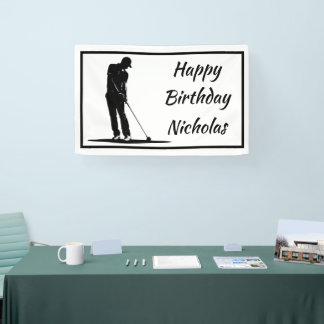 Banderoles Custom Name Greeting Golf Golfer Player