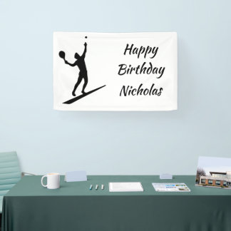 Banderoles Custom Name Greeting Tennis Player