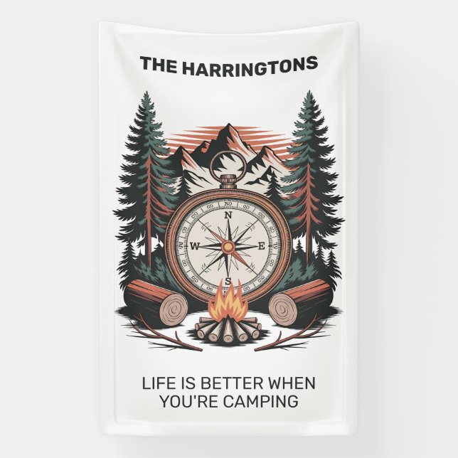 Banderoles Custom Name & Text Camping (Verticale)