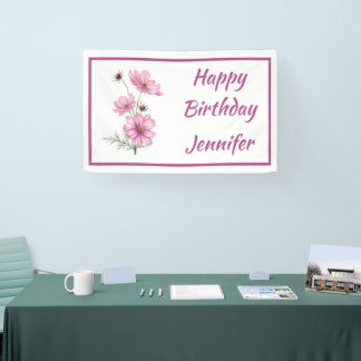 Banderoles Custom Name Text Cosmos Garden Flower 
