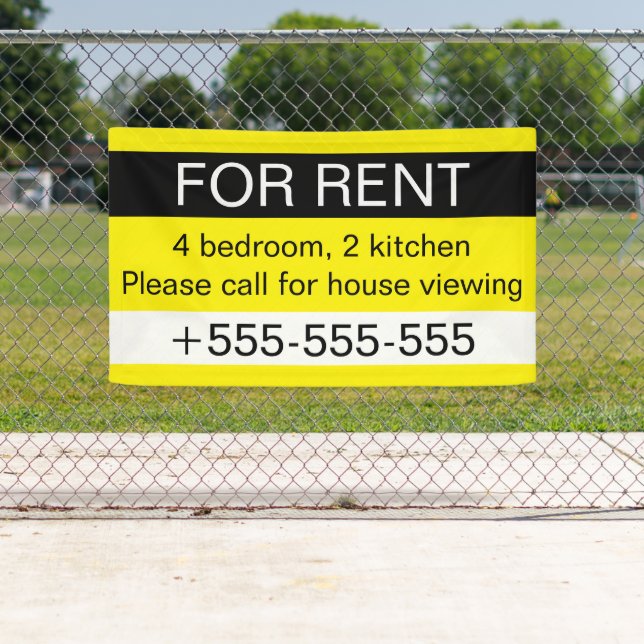 Banderoles Custom Real Estate Agency For Rent Phone Number (En situation)