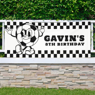 Banderoles Custom Retro Football Anniversaire Fête Vinyl Exté