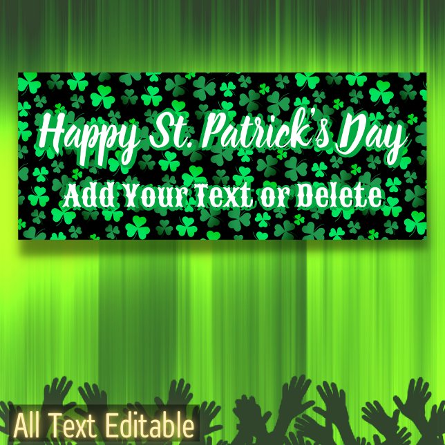 Banderoles Custom Text Irish Party St Patrick's Day Shamrock (Créateur téléchargé)