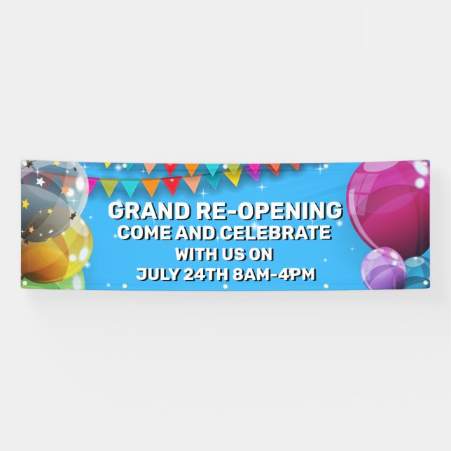 Banderoles Customiser Grand Rouverture Ballons Bunting Store (Horizontal)