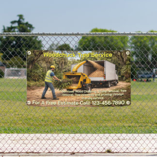 Banderoles Customize Wood Chipping Business Down South Fence 