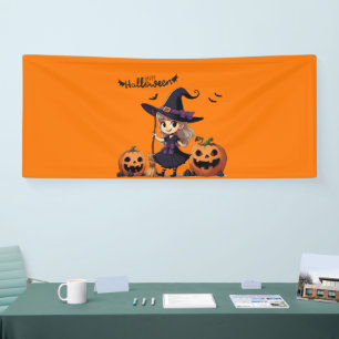 Banderoles Cute, anime sorcière Halloween