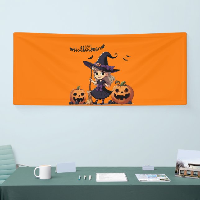 Banderoles Cute, anime sorcière Halloween (Salon professionnel)