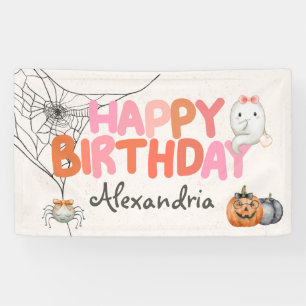 Banderoles Cute Boo Ghost rose Anniversaire Fille