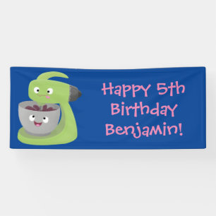Banderoles Cute cake mixer cuisine appareil dessin animé