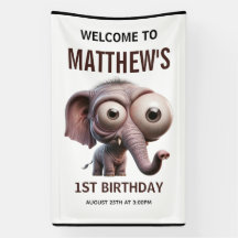 Cute Crazy elephant Farm Theme 1st Birthday