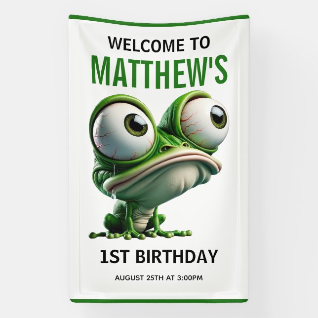 Banderoles Cute Crazy Frog Farm Theme 1st Birthday (Verticale)
