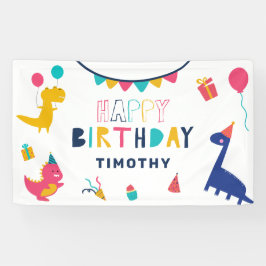 Banderoles Cute Dinosaur Anniversaire couleur Whimsical