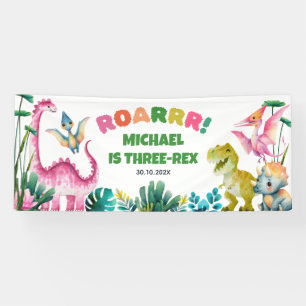 Banderoles Cute Dinosaur Dig Enfants préhistoriques 3e annive