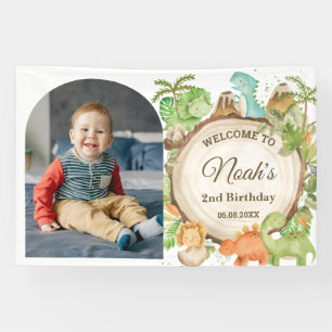 Banderoles Cute Dinosaures Anniversaire Bienvenue Photo Conte