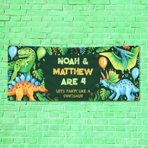 Banderoles Cute Dinosaures Combiné Anniversaire
