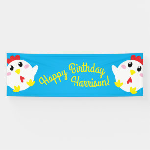 Banderoles Cute ferme de poulet Enfants 1er fête d'anniversai