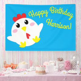 Banderoles Cute ferme de poulet Enfants 1er fête d'anniversai
