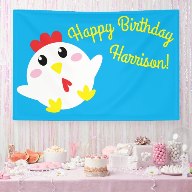 Banderoles Cute ferme de poulet Enfants 1er fête d'anniversai (Fête)