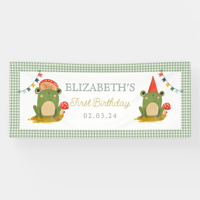 Banderoles Cute Frog casquette rouge (Horizontal)