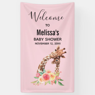 Banderoles Cute Giraffe Aquarelle Maman & Babe Baby shower