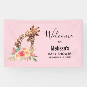 Banderoles Cute Giraffe Aquarelle Maman & Babe Baby shower