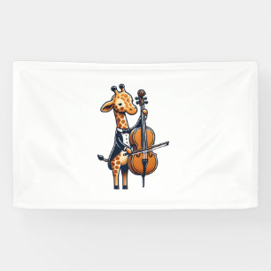 Banderoles Cute Giraffe Jouer Cello Giraffes Musicien Musique