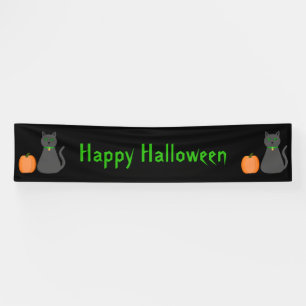 Banderoles Cute Halloween Chat et Citrouille fête personnalis