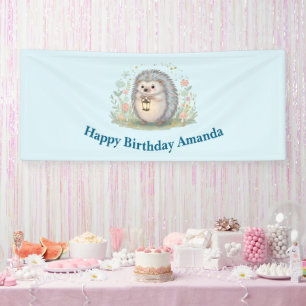 Banderoles Cute Hedgehog avec Lantern Anniversaire