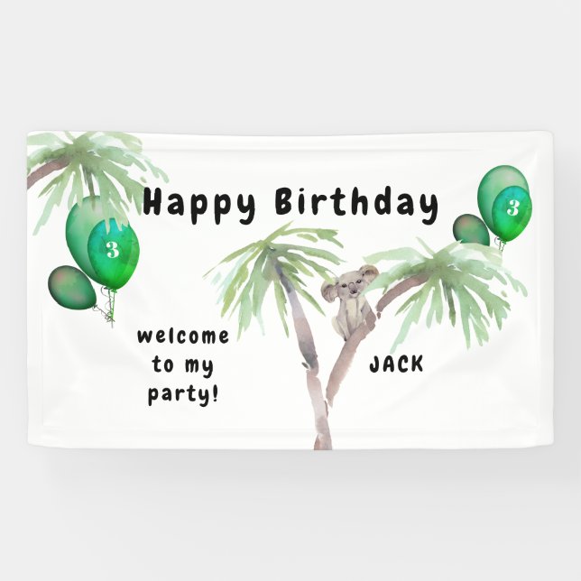 Banderoles Cute Koala Australian Birthday Party (Horizontal)