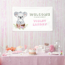 Cute Koala ours fille Baby shower Affiche de bienv