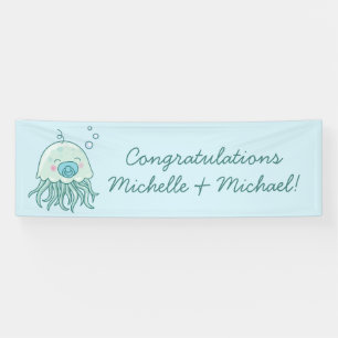 Banderoles Cute méduse Baby shower Kawaii Blue Boy