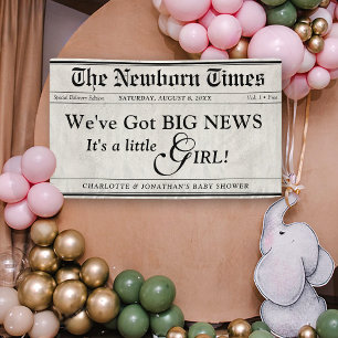 Banderoles Cute Newborn Times Journal Bébé Fille Garçon Douch