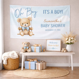 Banderoles Cute Oh Boy C'est un Baby shower d'ours garçon fon