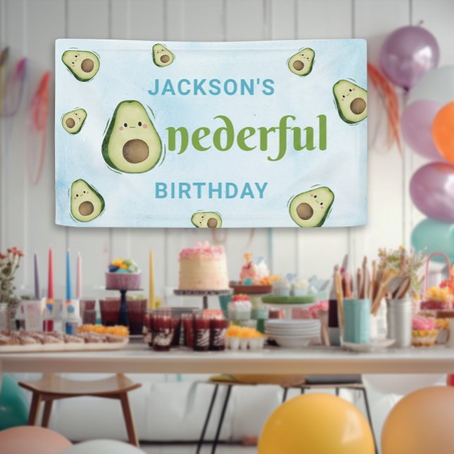 Banderoles Cute Onedering Avocado 1er anniversaire fête (Cute Onederful Avocado 1st Birthday Party Banner)