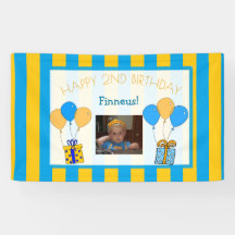 Cute Orange et Bleu Joyeux Anniversaire Personnali