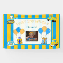 Cute Orange et Bleu Joyeux Anniversaire Personnali