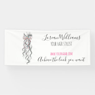 Banderoles Cute Pastel Bride Wavy Coiffeuse Salon de coiffure