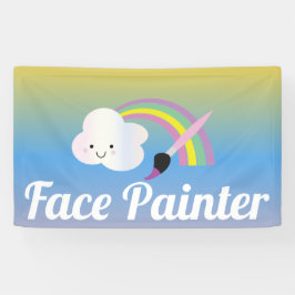 Banderoles Cute Rainbow and Brush Facepainter Artist