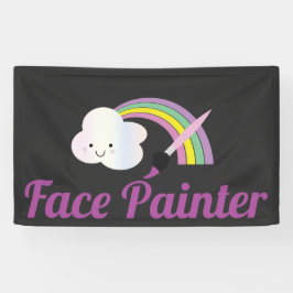 Banderoles Cute Rainbow and Brush Facepainter Artist