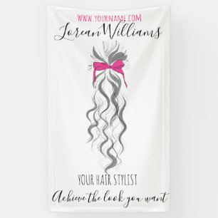 Banderoles Cute Rose Bow Gris et Blanc Braider Hair Style