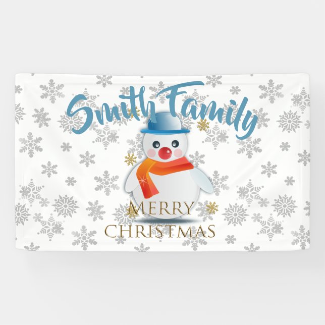 Banderoles Cute Snowman (Horizontal)