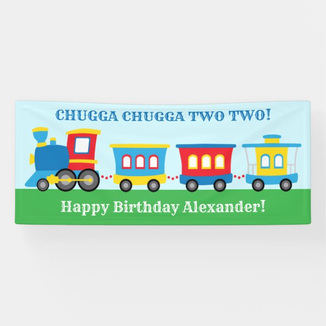Banderoles Cute Train Birthday Party (Horizontal)