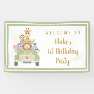 Banderoles Cute Wild One Safari 1er anniversaire fête Bienven
