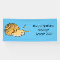 Cute yellow snail cartoon